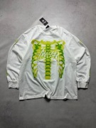 Stussy Reflective RIB CAGE 3M Long Sleeve Tee T-Shirt Biała L