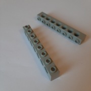 Lego 3702 Old Light Gray Technic, Brick 1 x 8 with Holes
