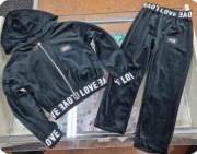 Nowy czarny komplet zestaw welur bluza + spodnie r. 110