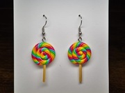 Kolczyki wiszące na biglu duże lizaki z modeliny fimo 