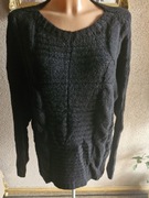 Sweter damski czarny warkocz Megi