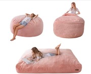 Sofa łóżko pufa MAXYOYO 135x190 cm rozkładana pianka różowa