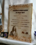 Zwitek z modlitwą z żywicy epox. - rękodzieło religijne, handmade, unikat