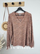 Bluzka damska ceglasta panterka wiskoza ecovero casual L 40 Kaffe