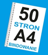 Książka druk A4 mono do 50 stron + bindowanie