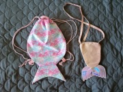 plecak na sznurkach/ worek + mała torebka ogon syrenki