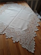 Serwetka serweta obrus bieżnik ozdobny kuchenny na stół beżowy ecru koronka