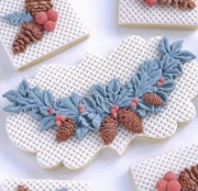 GAŁĄZKA z SZYSZKAMI Świąteczna forma silikoniwa 12.2*6.2*1.2 do Fondantu 