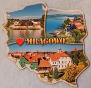 Magnes na lodówkę z Polski, pamiątka z Mazur - Mrągowo 85x80 