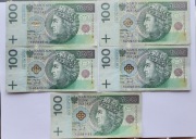 UNIKAT! ZESTAW 5x 100 ZŁ 1994 – Rzadkie Serie Zastępcze YH, YI, YJ, YK, YL!