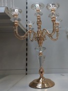 Ekskluzywny świecznik 5ramienny złoty z kryształami  elegancki glamour