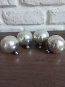 4 stare srebrne bombki choinkowe vintage PRL retro
