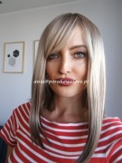 Peruka blond ombre długi bob na co dzień WŁOSY jak naturalne