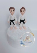 Figurki karateków ręcznie wykonane z masy cukrowej  Saracino 