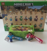 Zestaw Minecraft Klocki+Figurki+Brelok Stem Montessori DIY 