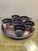 koszyczki do szklanek ?miedziane? JENA GLAS schot mainz plus 3 szklanki 70'