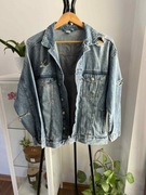 Jeansowa kurtka oversize z dziurami S H&M