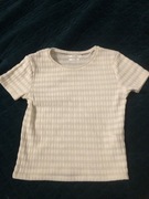 Bluzka Reserved , S, ecru, top , t- shirt, prążek 