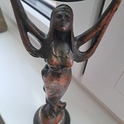 Rzeźba secesyjny świecznik figularny