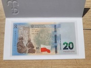 20zł 80 rocznica wybuchu Powstania Warszawskiego + folder, niski numer UNC