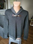 Bluza męska Ted Baker XXL ciemny szary melanż casual kołnierzyk office
