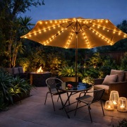 Solarna Lampa Parasolowa LED – 8 trybów i aż 104 LED