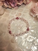 Bransoletka handmade z naturalnych kamieni hematyt kwarc różowy rodonit 