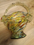 Szklany kolorowy koszyk