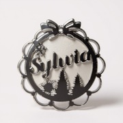 Bombka personalizowana srebrna BOMBKI CHONIKOWE plexi PREZENT twoje imię