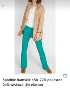 Spodnie damskie r.50 ,72% poliester, 24% wiskoza, 4% elastan