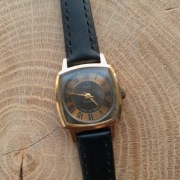 SLAVA ZEGAREK DAMSKI POZŁACANY VINTAGE MECHANICZNY