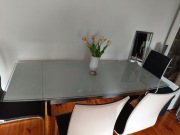 Stół szklany -rozkładany plus4szt.krzesla