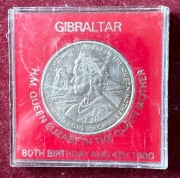 Gibraltar 1 korona, 1980 80. rocznica urodzin królowej matki