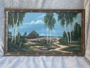 Stary Obraz olejny na dykcie 