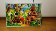 Puzzle 100 elementów las zwierzęta 