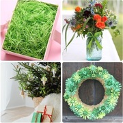 naturalna taśma papierowa rafia, zielony szałwia 200m