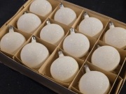 Bombki prl brokatowe retro bańki okrągle ozdoby choinkowe vintage 