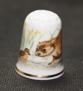 Naparstek Kolekcjonerski Porcelanowy kaczuszka i wydra