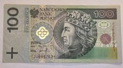 100 zł z 1994 r. banknot obiegowy - wada