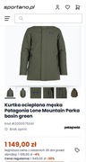 Patagonia Lone Mountain Parka basin green. S