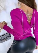 Bluzka damska sweter z odkrytymi plecami