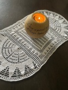 BIAŁA OWALNA SERWETA SZYDEŁKOWA RĘCZNA ROBÓTKA 