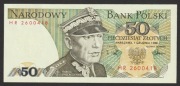 Polska 50 złotych 1988 - Świerczewski - stan bankowy UNC