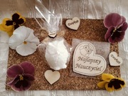 Mydełko  zapachowe sowa i serce jako magnes podziękowania dla nauczyciela 