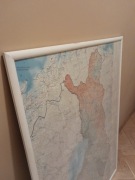 Rama 87x125 + mapa fizyczna Finlandii. Szczegółowa