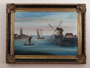 Obraz, olej '' Wejście do portu '' 1889 rok
