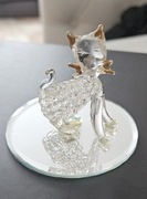 Kot figurka kryształowa