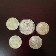 Zestaw PRL srebra solidarność 100 000, papież 