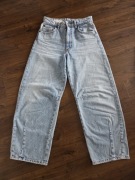 Jeans TRF baggy balloon ze średnim stanem ZARA rozmiar 34 jasno niebieske