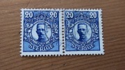 2 znaczki Szwecja 1911 Gustaw V
